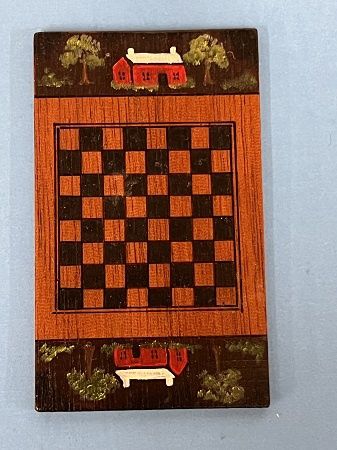 Checkerboard Panel with Painted Houses MC05695