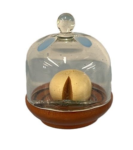 Cheese on Glass Domed Serving Tray with Fork HD2018