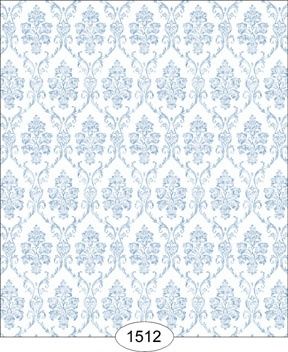 Camilla Damask - Blue on White - 1512 wal1512