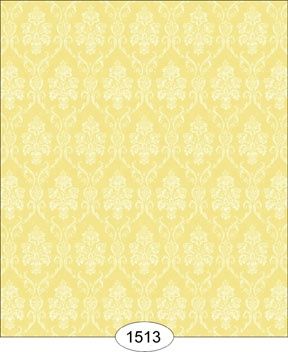 Camilla Damask - Ivory on Yellow - 1513 wal1513