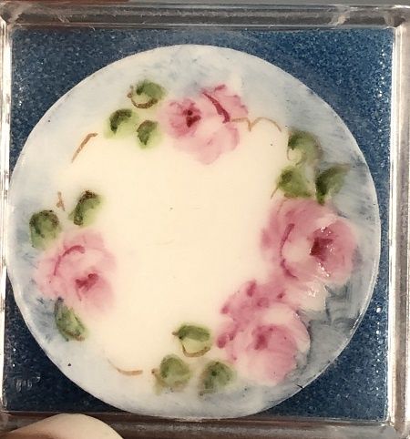 China Painted Plate with Roses mcniglow