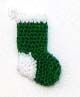 Christmas Stocking Green and White D084