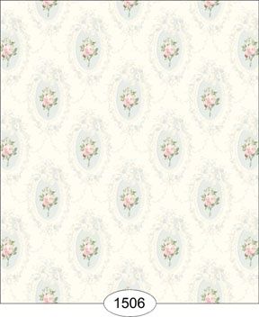 Camilla Floral - Pink on Blue - 1506 wal1506