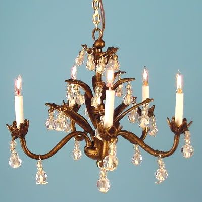 CH-100+ Dark Bronze Chandelier with crystal drops CH-100