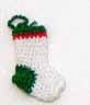 Christmas Stocking White with Green/Red D082