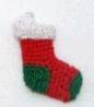 Christmas Stocking Red Green and White D087