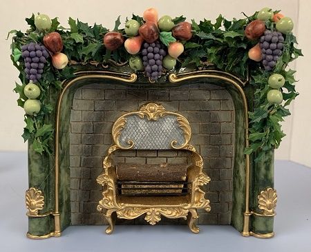Christmas Fireplace Decorated with Fruit MC03534