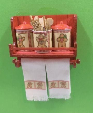 Christmas Gingerbread Canister Shelf Kit df334