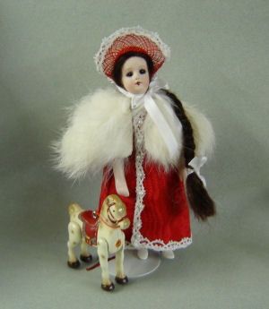 Christmas Gia with Pony Toy on Wheels ala857