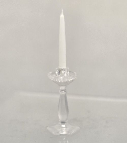 Clear Candlestick with Candle mc031180