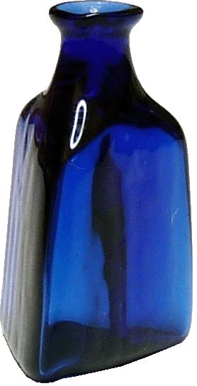 Cobalt Blue Triangular Medicine Bottle HB357