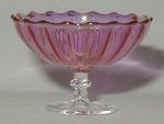 Cranberry Glass Ribbed Dish cbg109