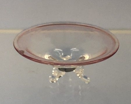 Cranberry Glass three legged bowl slm1048