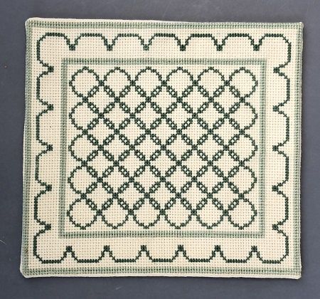 Cross Stitch -- Light and Medium Green On Off White Background mc00560