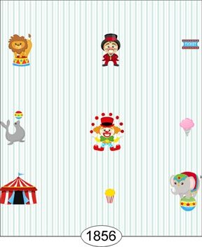 Circus Clowns Stripe - Blue WAL1856