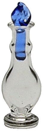 Clear Glass Decanter with Blue Stopper bdhb504