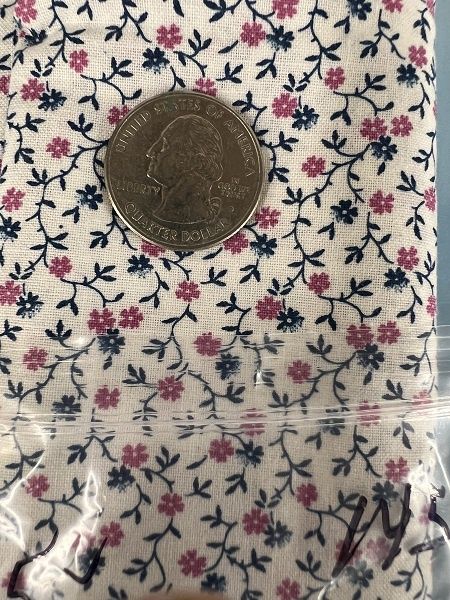 Cream Colored Background with Pink and Navy Flowers fab145