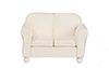 Cream Colored Leather Loveseat AZT6633