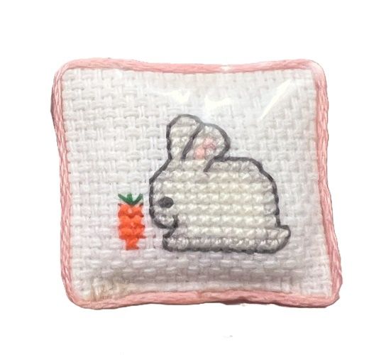 Cross-Stitched Bunny Pillow
