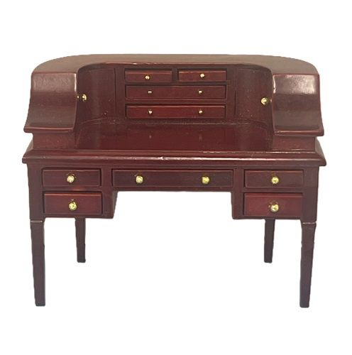 Curved Mahogany Desk with Lots of Drawers mc030698