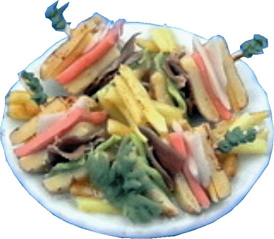 Club Sandwich and Fries on a plate bdf212