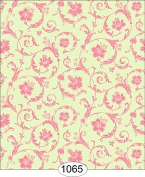 Cottage Acanthus Scroll - Pink on Green WAL1065
