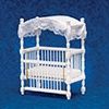 Cream Colored Baby Bed with Canopy AZT6133