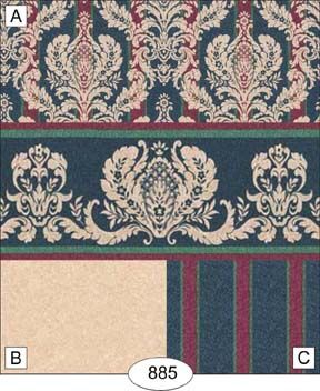 Damask - Navy WAL0885
