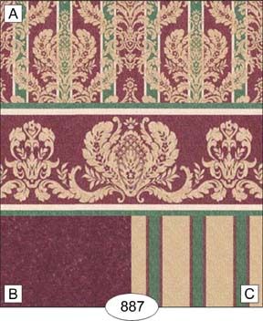 Damask - Burgundy WAL0887