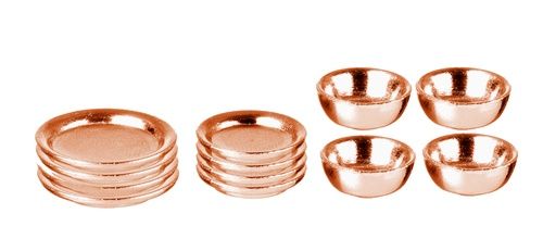 Copper Dishes Set/12 d2765
