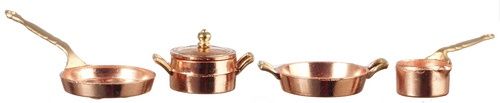 Copper Pot and Pan Set of Five azma2258-1