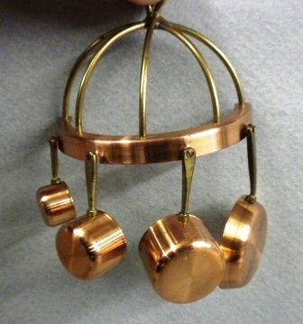 Copper Pots Set and Rack eb43
