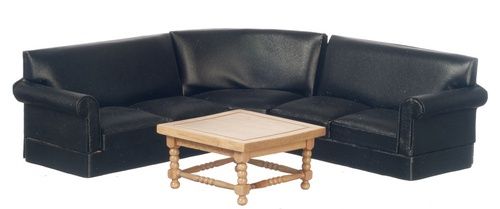 Corner Sofa Set /Blk/Oak/Cs t4341