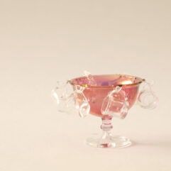 Cranberry Glass Punch bowl and cups cbg11