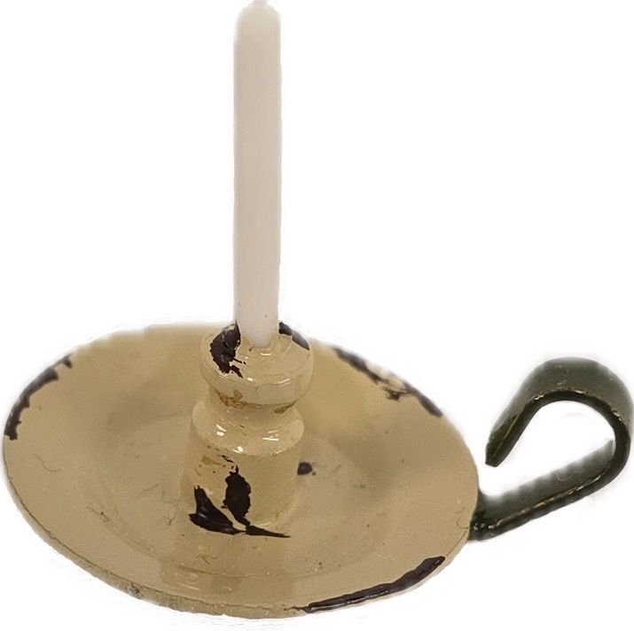 Cream Colored Chamberstick with Candle mc031201-1