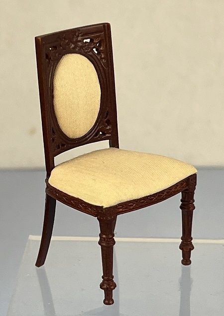 Dark Walnut Chair with Cream Cushions bes4415