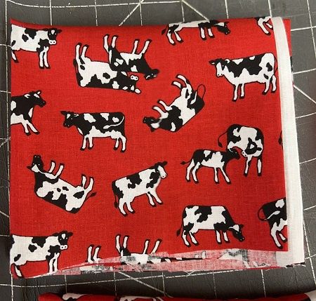 Cow on Red Background Fabric fabric22