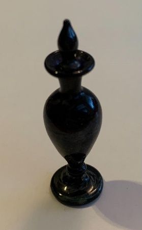 Dark Blue Blown Glass Bottle 2 220112k
