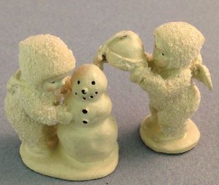 Department 56 Snowbabies and Snowman Set of 2 D5603