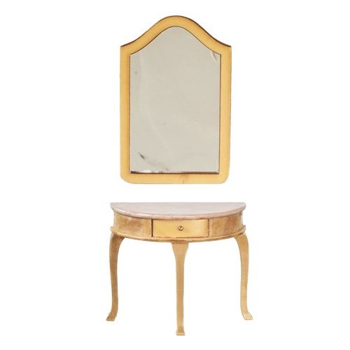 Demi-Table w/Mirror Oak T4444