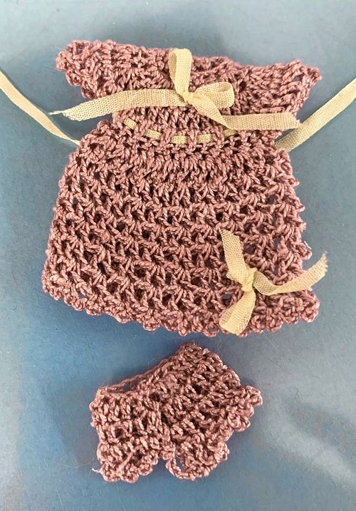 Dark Pink Crocheted Dress &amp; Panties Lajuana03