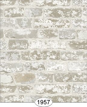 Distressed Brick - White - 1957 wal1957