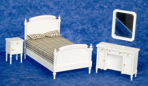 Double Bed Bedroom Set, White, 4Pc AZT5481