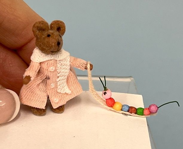 Dressed Mouse with Bead Caterpillar mc030937