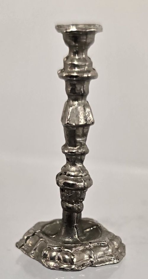 Fancy Antiqued Silver Tone Candlestick mc031200s