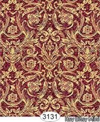 Festive Damask Gold on Red wal3131
