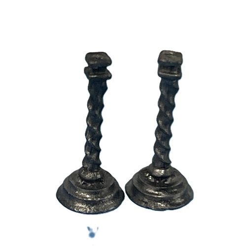 Fine Gray Set of Pewter Candlesticks cn0264