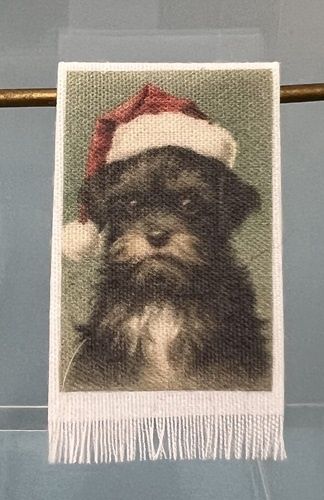 Dog in Santa Hat Tea Towel set by Renee' Marlowe mc281xb