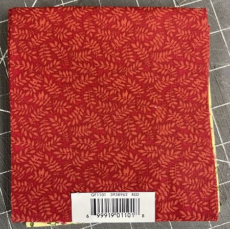 Fat Quarter of Red Fabric with Floral Design fabric102-1