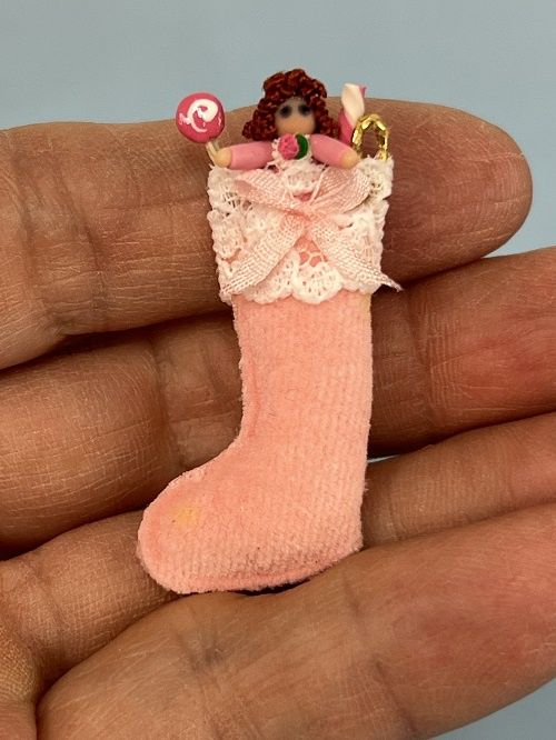 Filled Pink Christmas Stocking mc151x